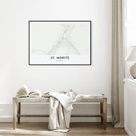 St. Moritz Map Landscape Poster