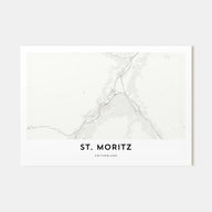 St. Moritz Map Landscape Poster