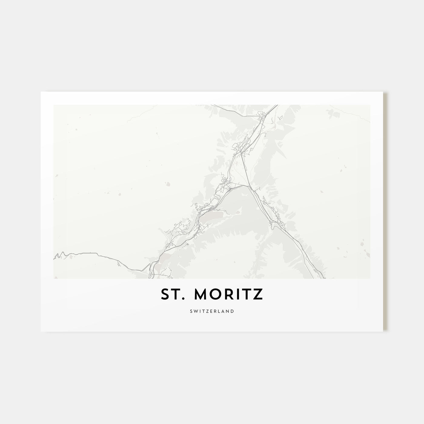 St. Moritz Map Landscape Poster