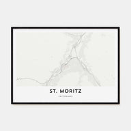 St. Moritz Map Landscape Poster