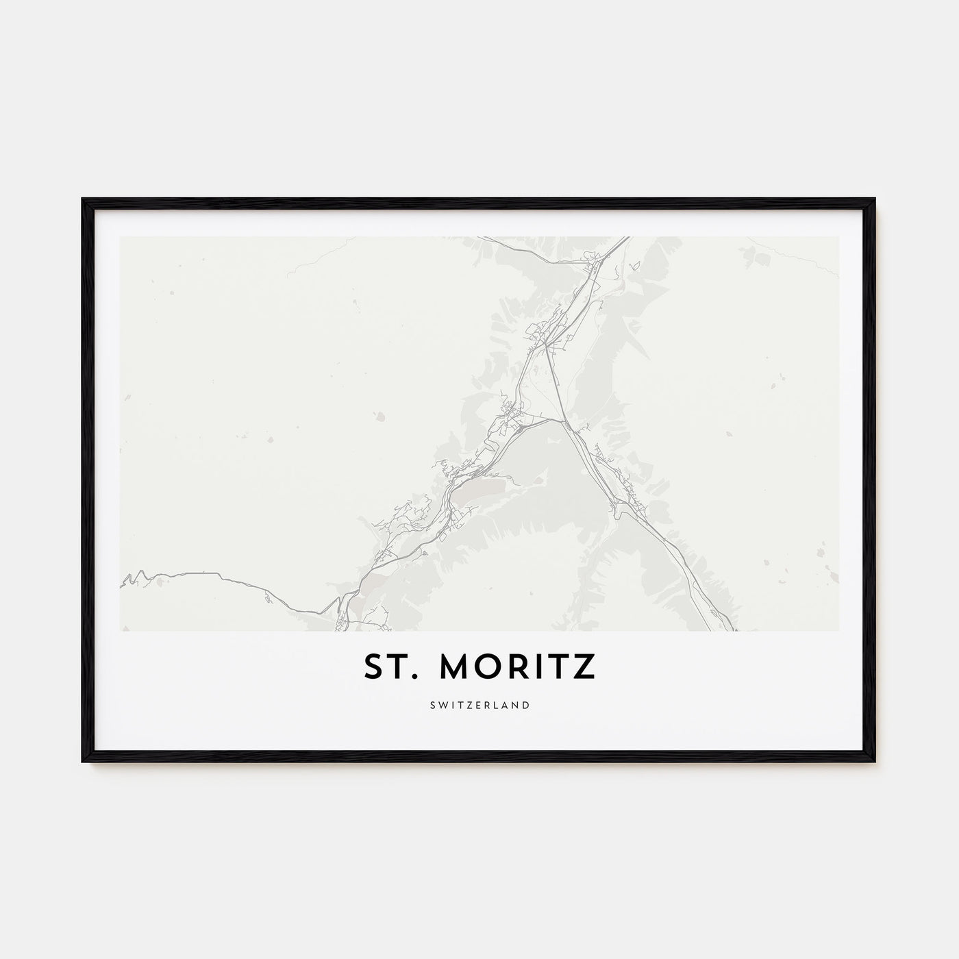 St. Moritz Map Landscape Poster