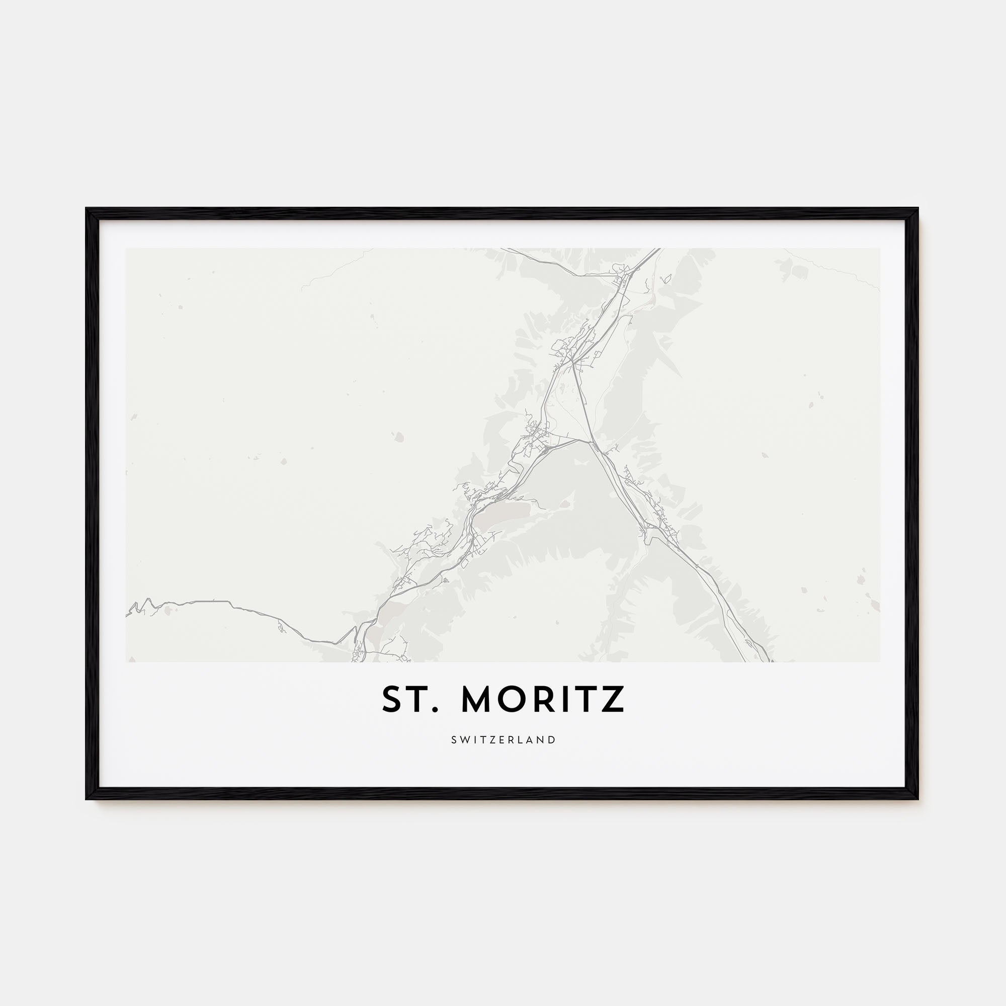 St. Moritz Map Landscape Poster