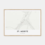 St. Moritz Map Landscape Poster