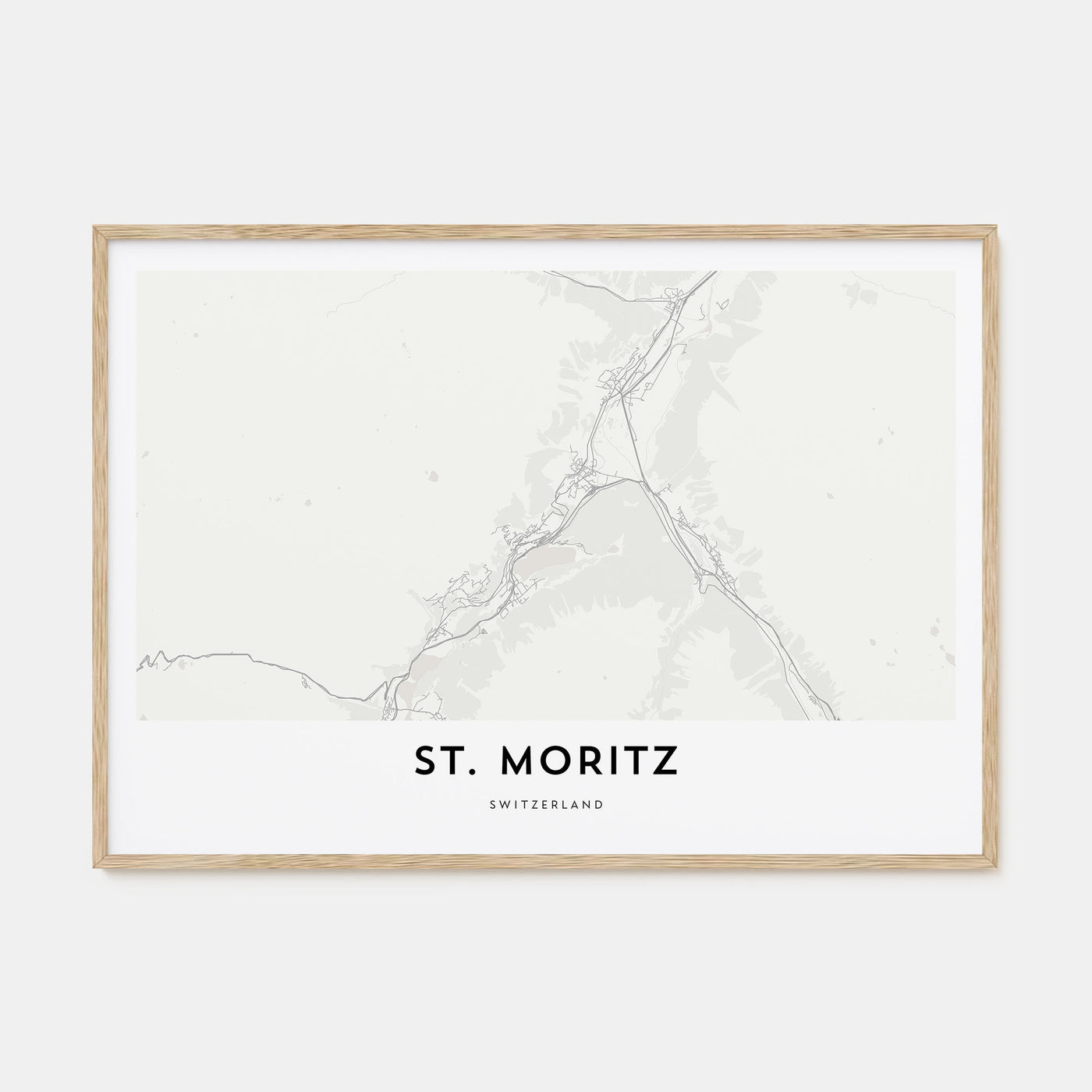St. Moritz Map Landscape Poster