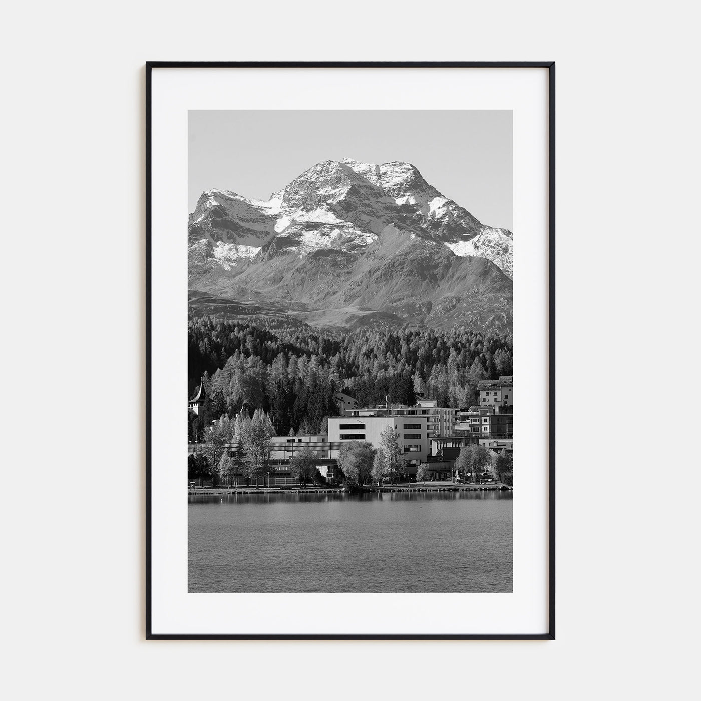 St. Moritz Photo B&W Poster