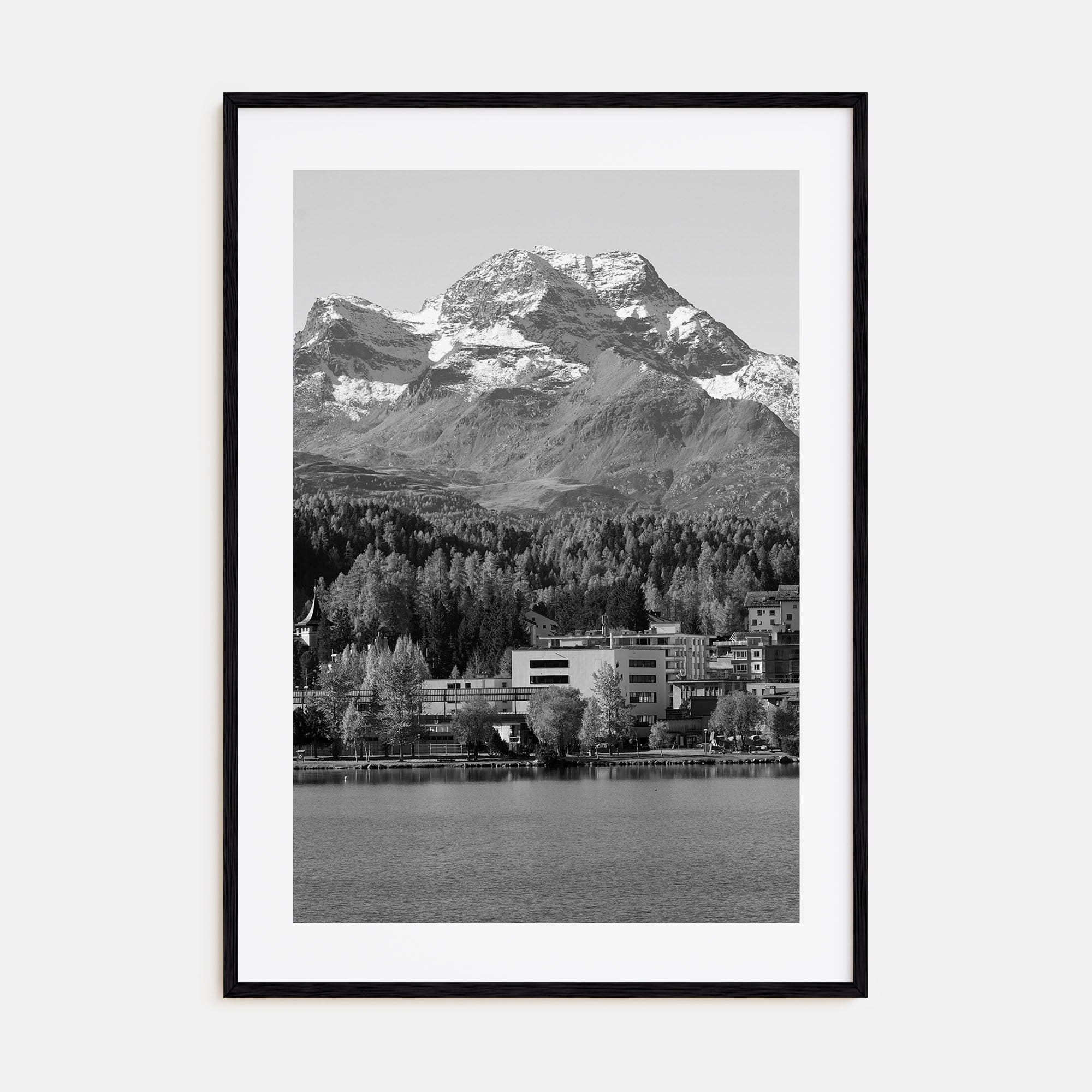 St. Moritz Photo B&W Poster