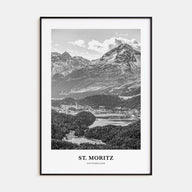 St. Moritz Portrait B&W Poster