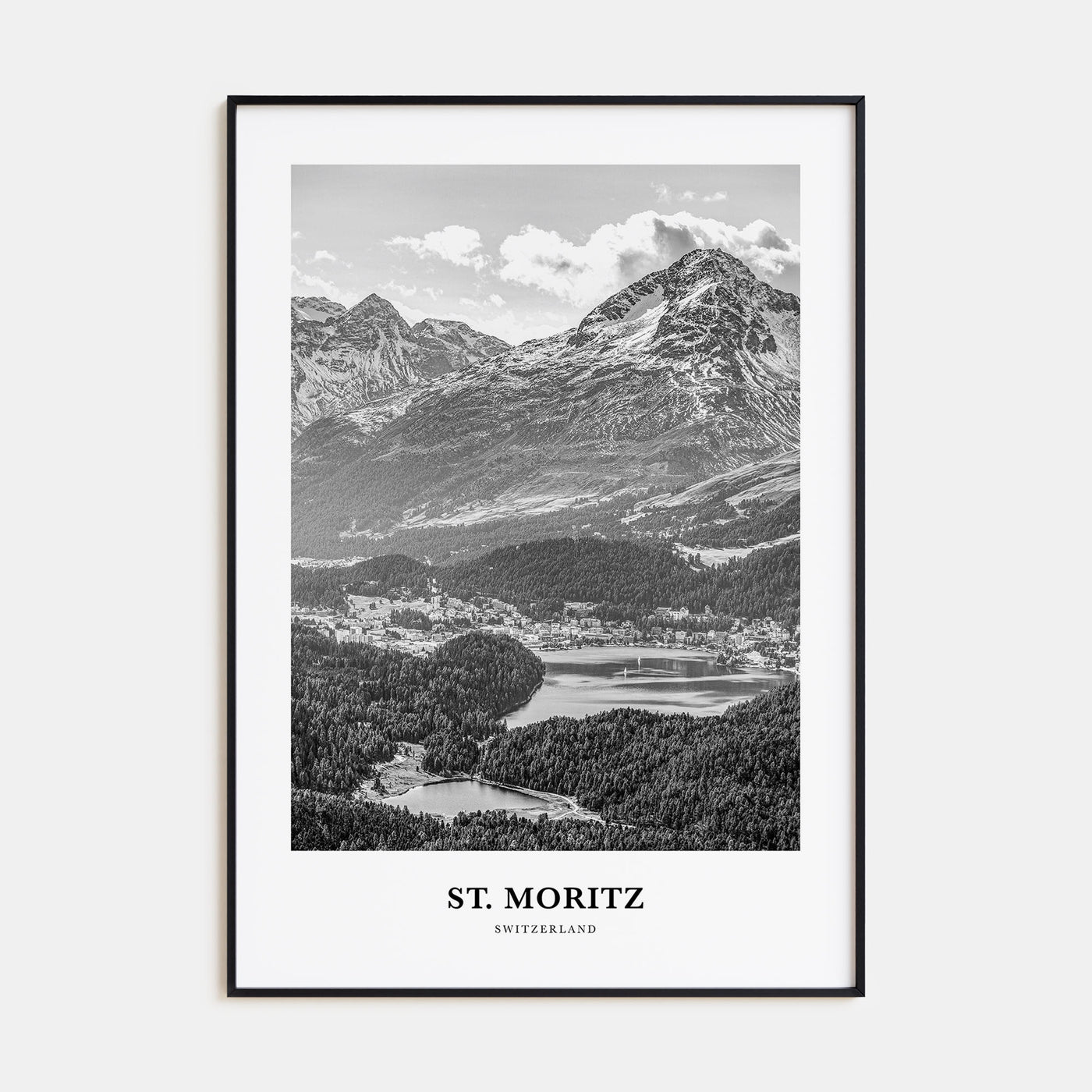 St. Moritz Portrait B&W Poster