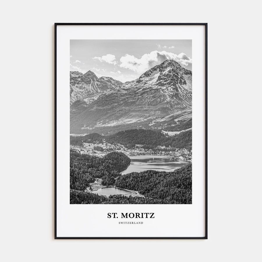 St. Moritz Portrait B&W Poster