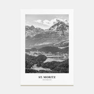St. Moritz Portrait B&W Poster