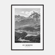 St. Moritz Portrait B&W Poster
