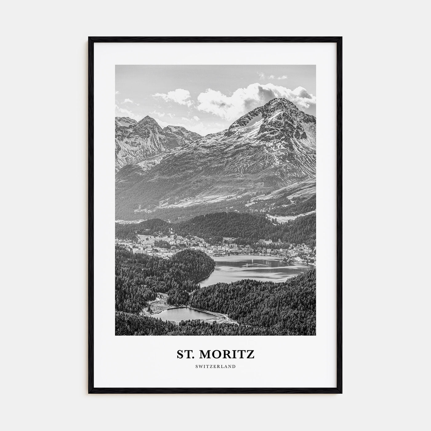 St. Moritz Portrait B&W Poster