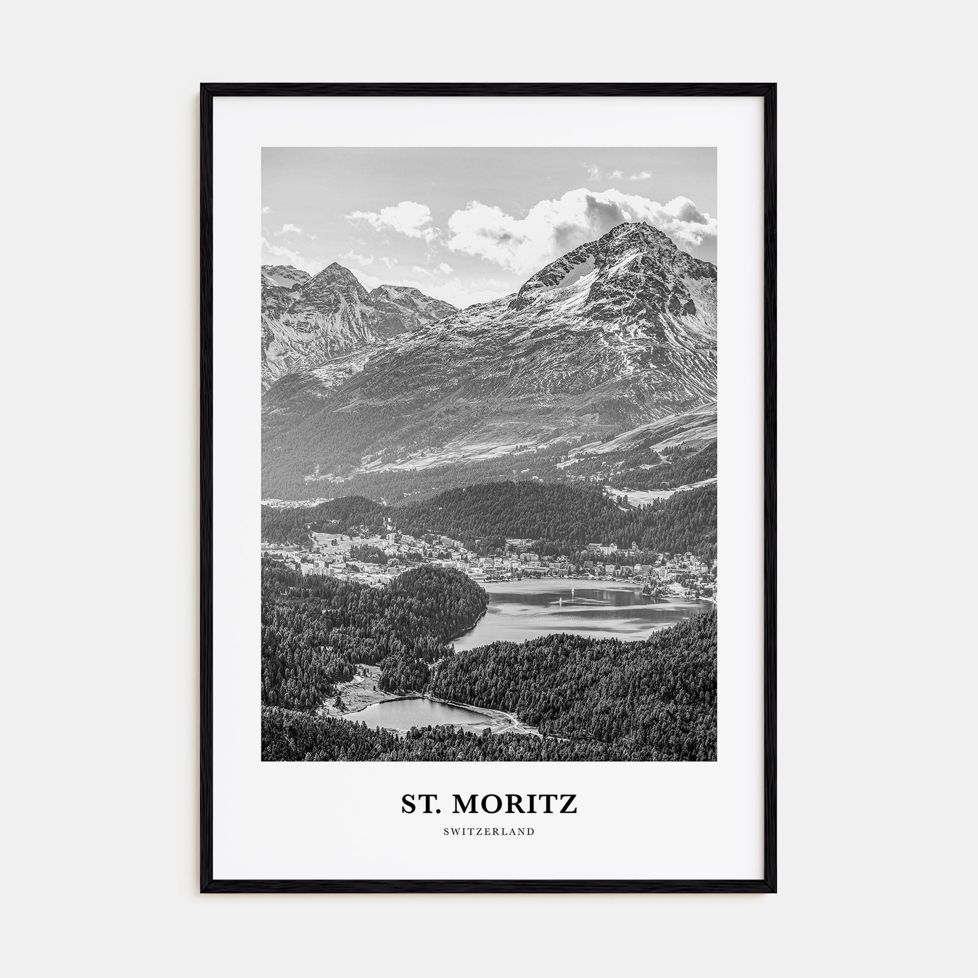 St. Moritz Portrait B&W Poster