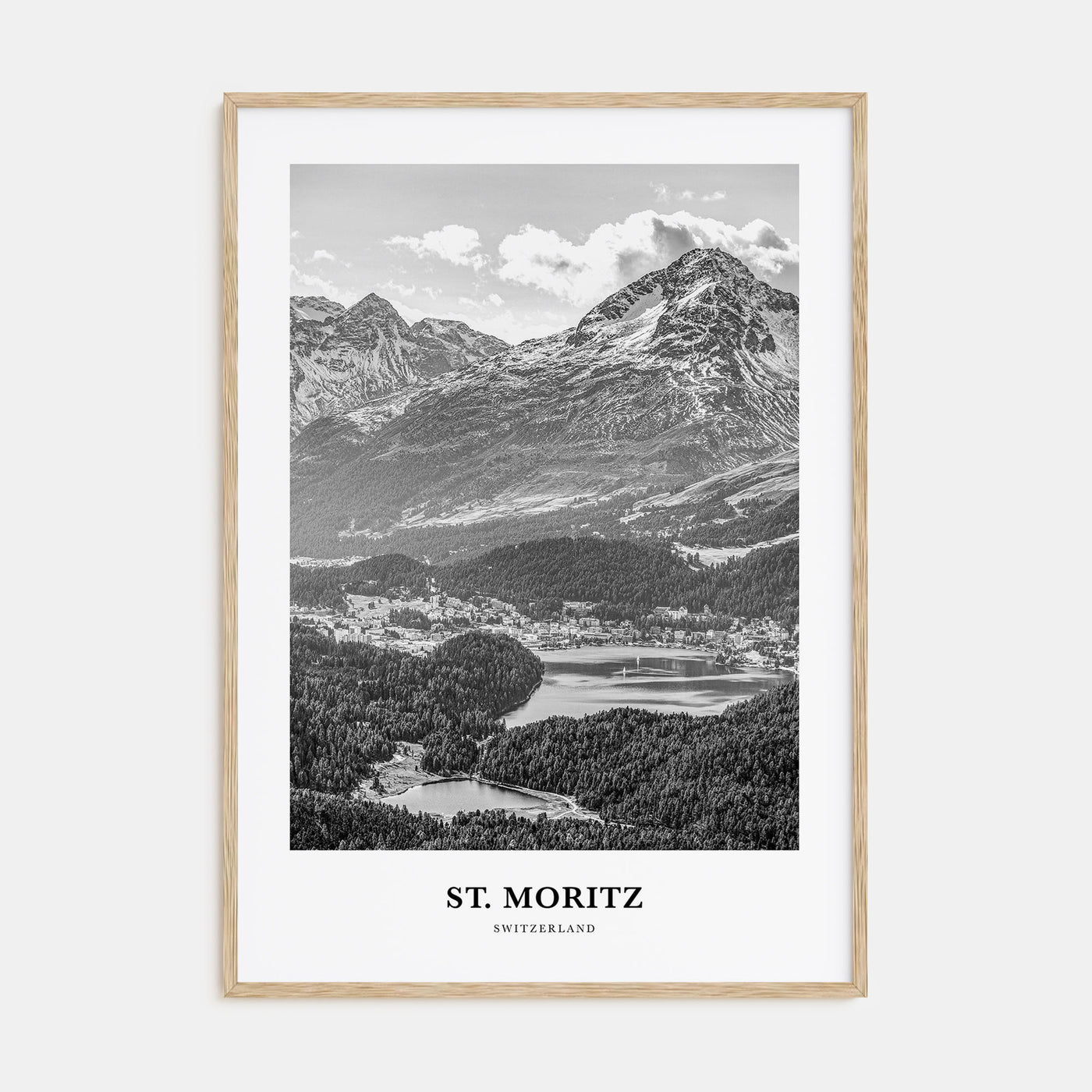 St. Moritz Portrait B&W Poster