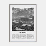 St. Moritz Travel B&W Poster