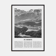 St. Moritz Travel B&W Poster