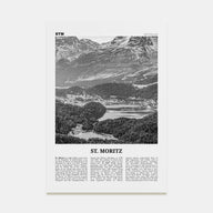 St. Moritz Travel B&W Poster