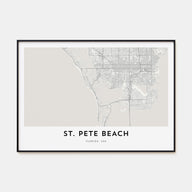 St. Pete Beach Map Landscape Poster