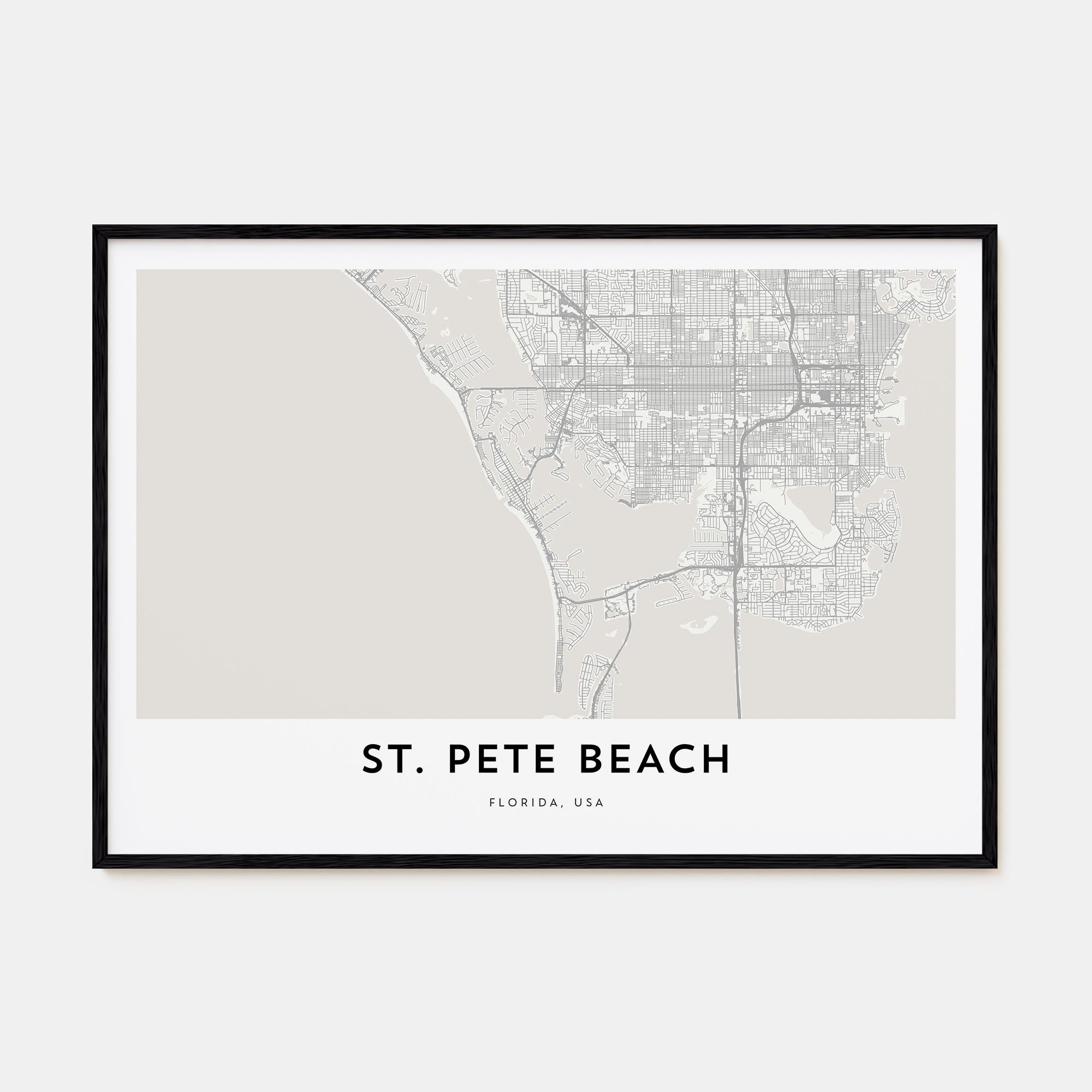 St. Pete Beach Map Landscape Poster