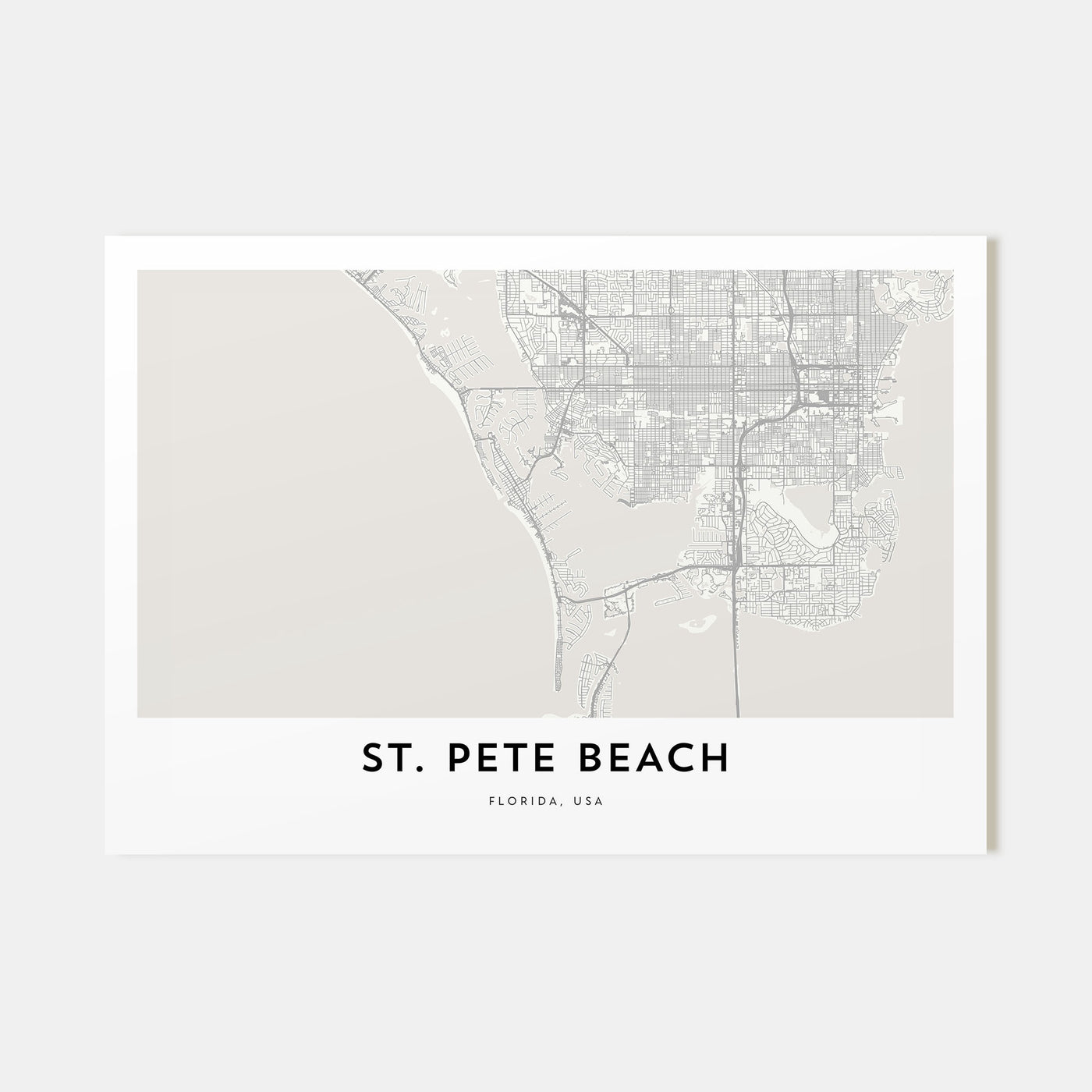 St. Pete Beach Map Landscape Poster