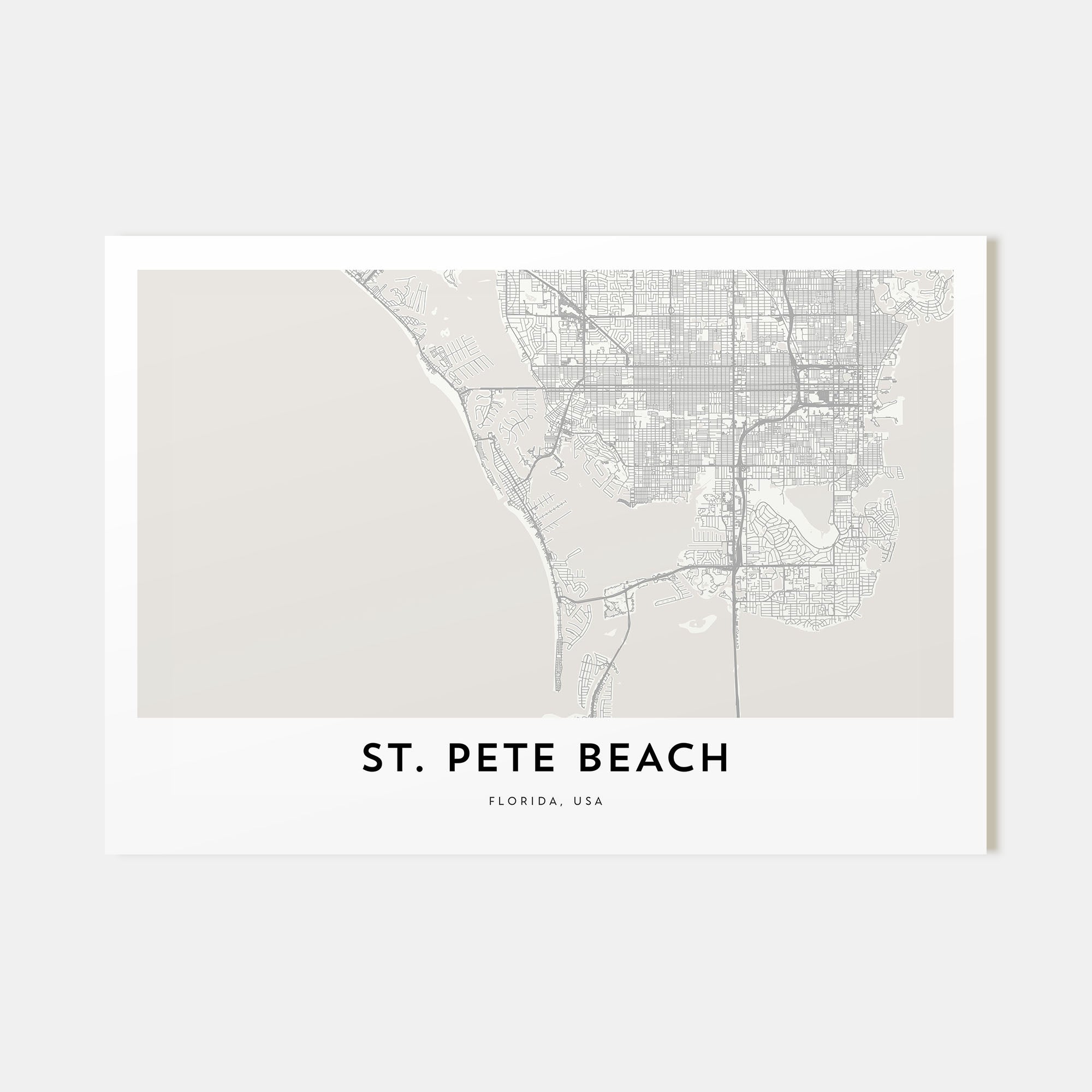 St. Pete Beach Map Landscape Poster