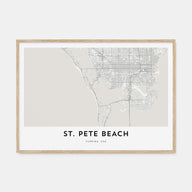 St. Pete Beach Map Landscape Poster