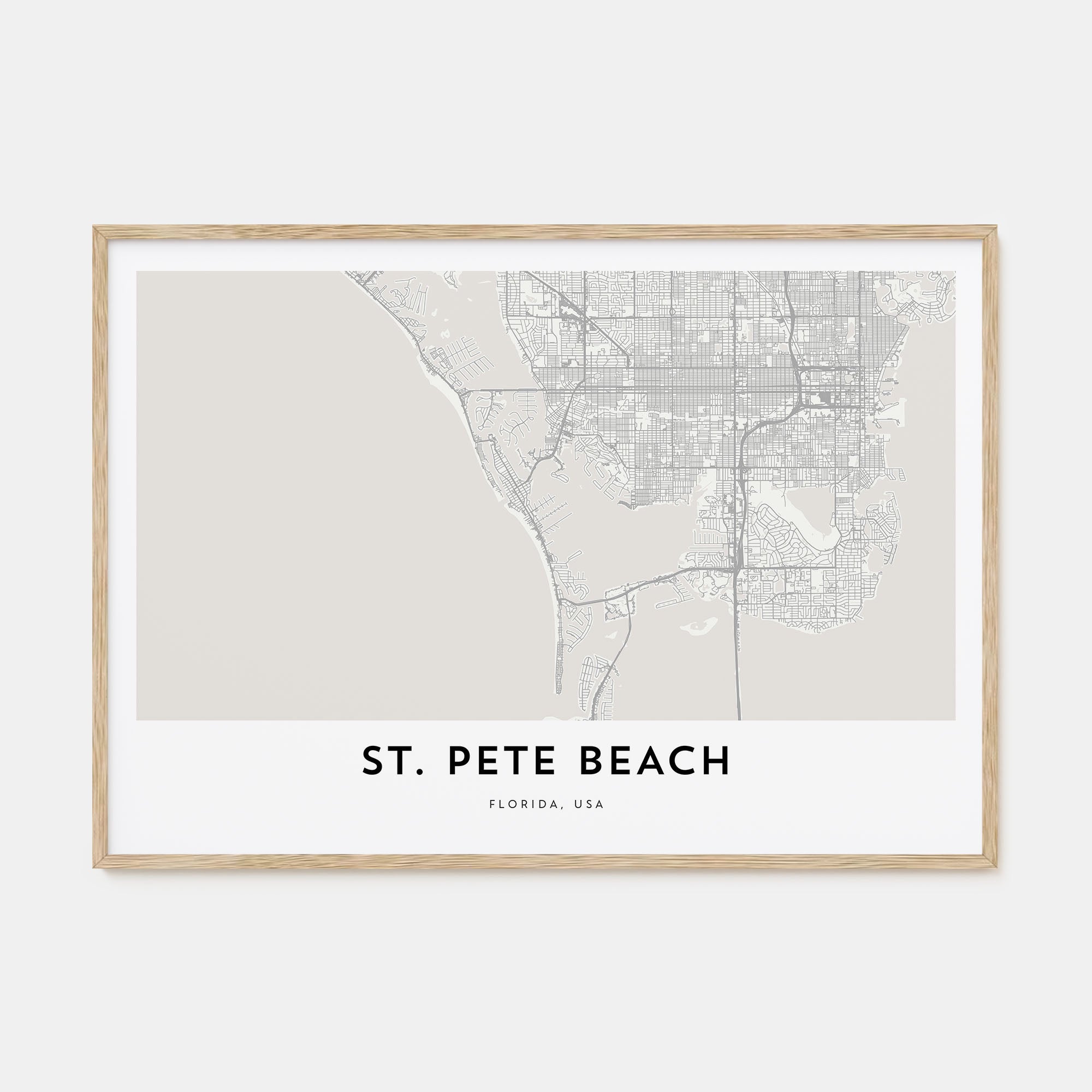 St. Pete Beach Map Landscape Poster