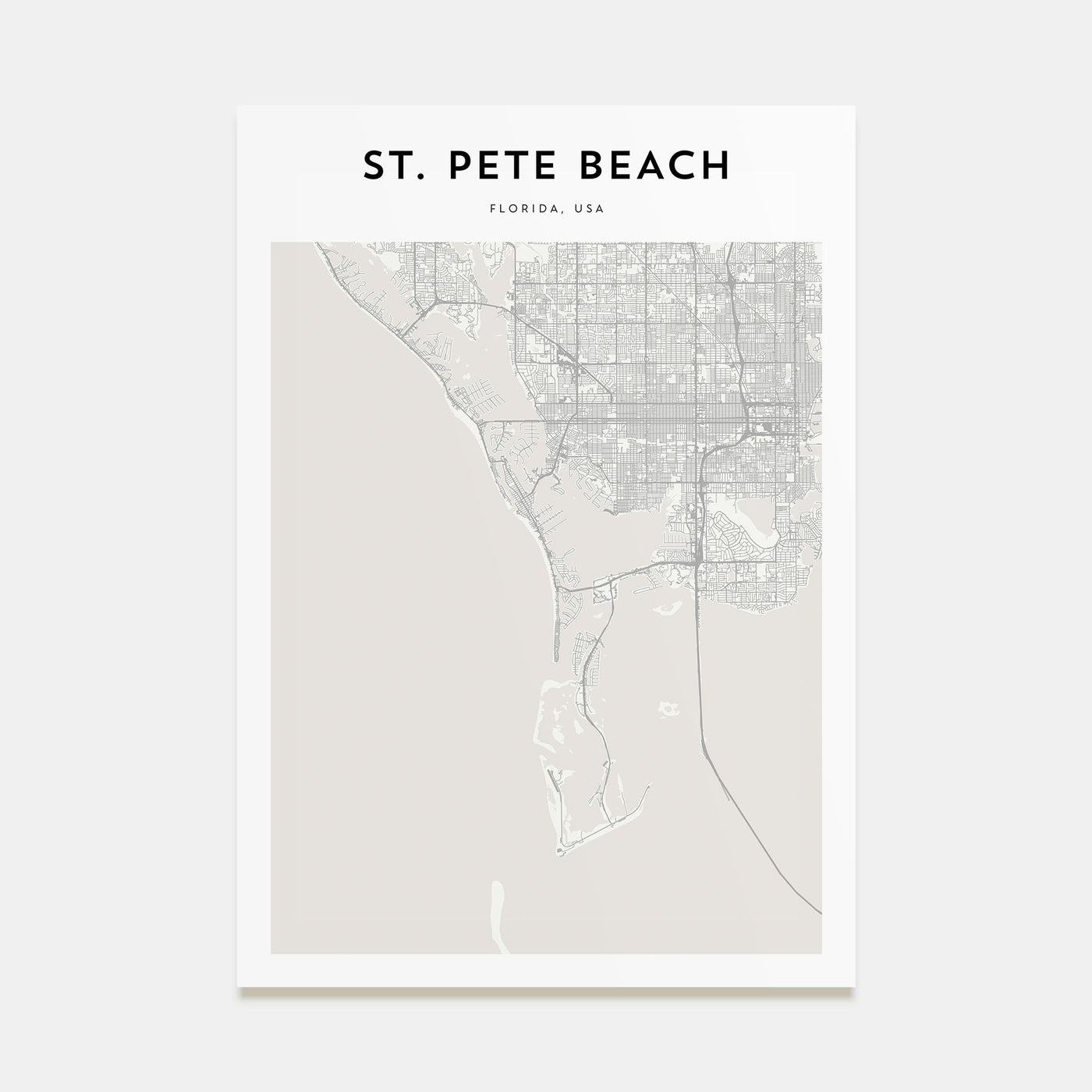 St. Pete Beach Map Portrait Poster
