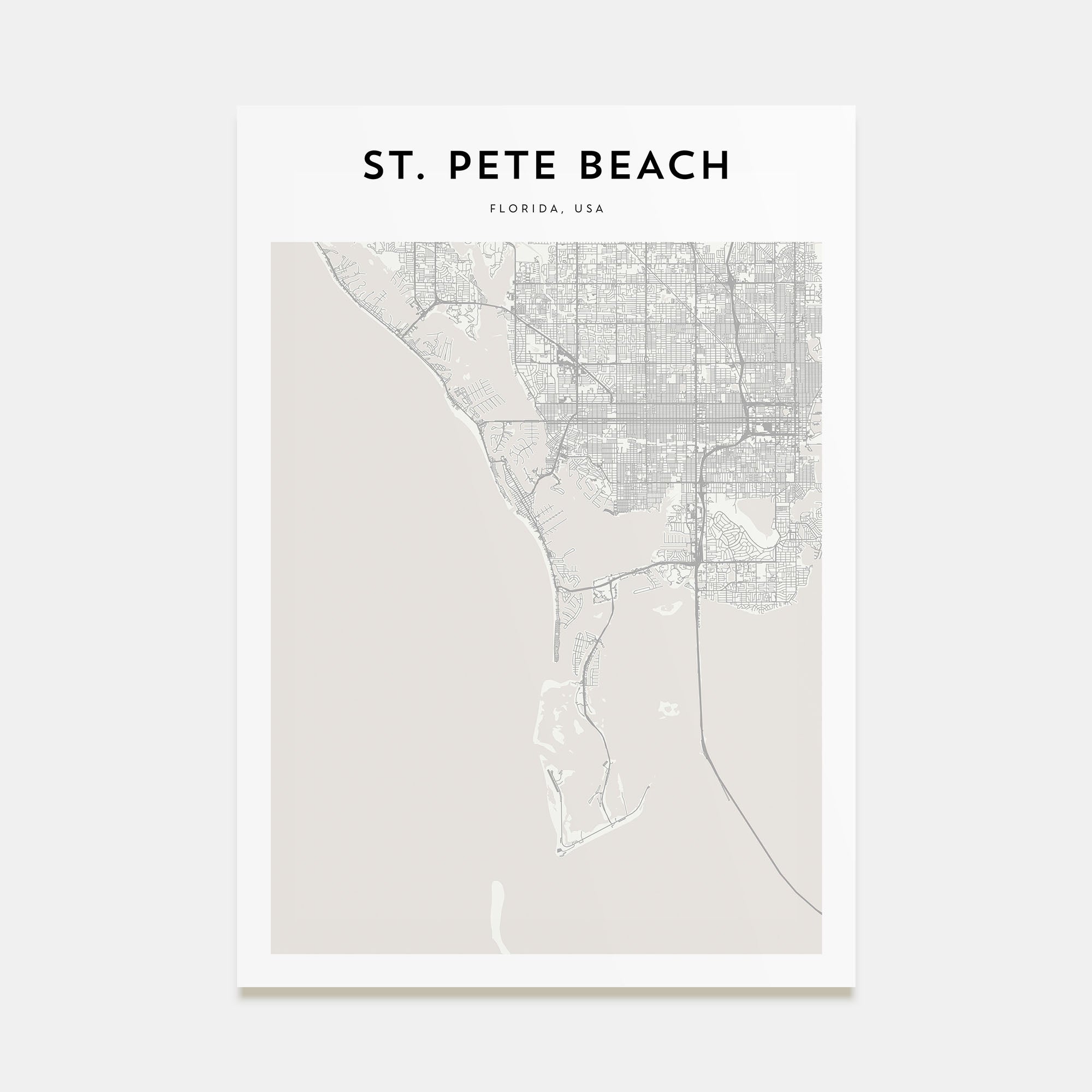 St. Pete Beach Map Portrait Poster