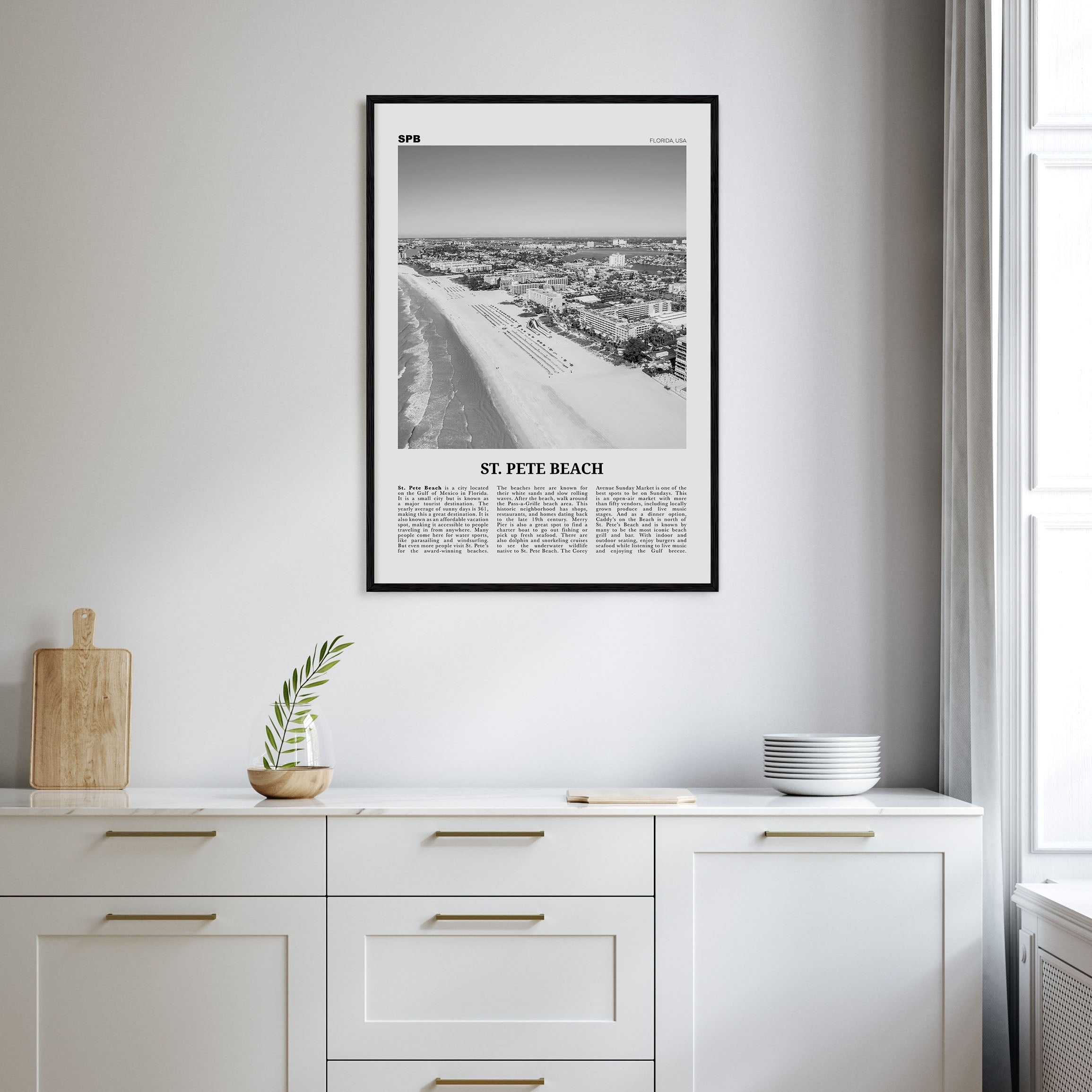 St. Pete Beach Travel B&W No 1 Poster