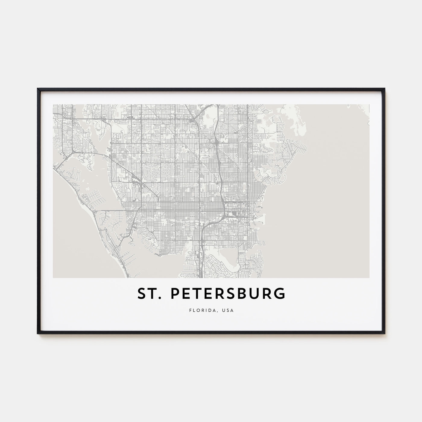 St. Petersburg, Florida Map Landscape Poster