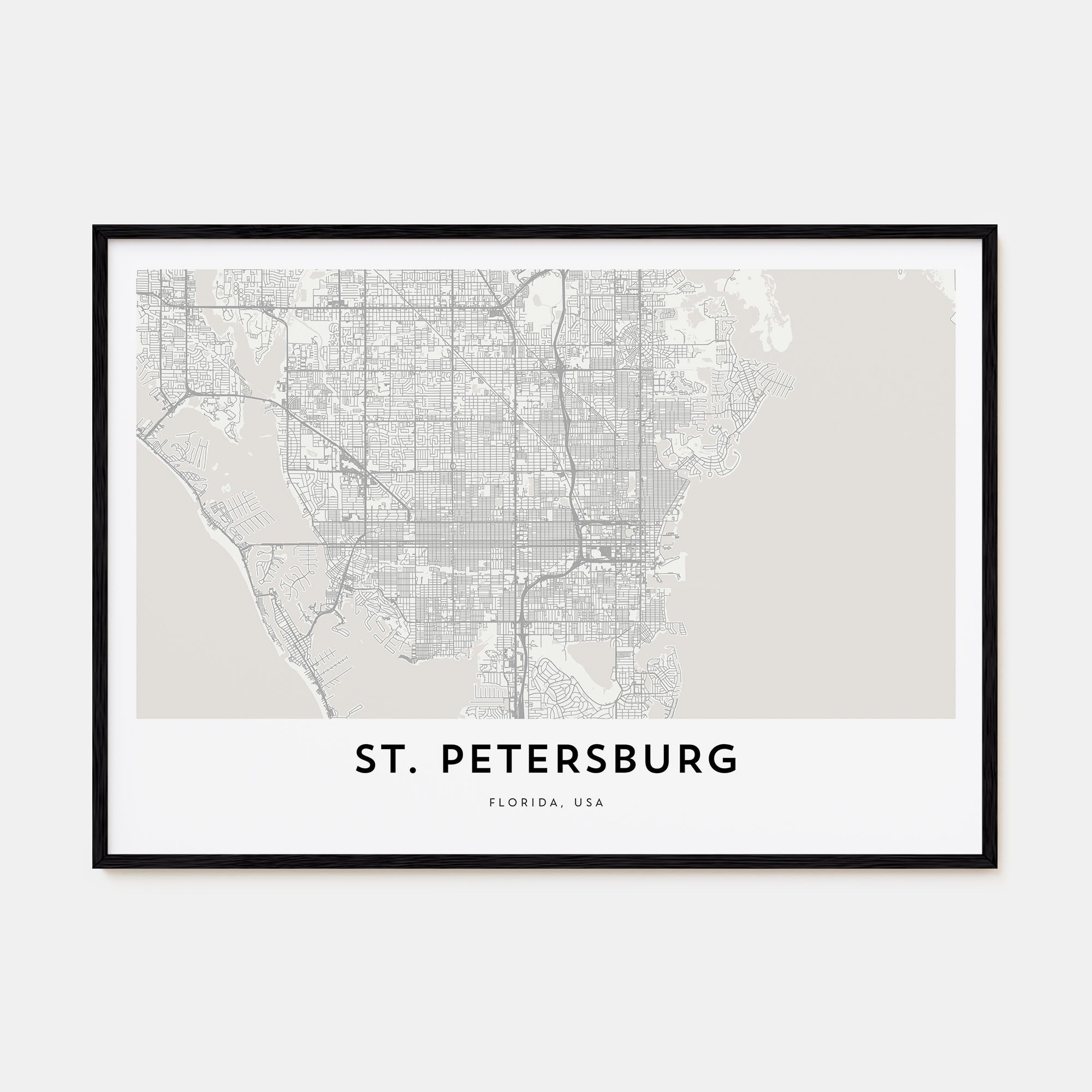 St. Petersburg, Florida Map Landscape Poster
