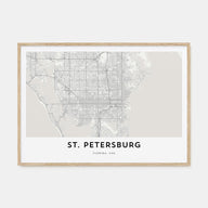 St. Petersburg, Florida Map Landscape Poster