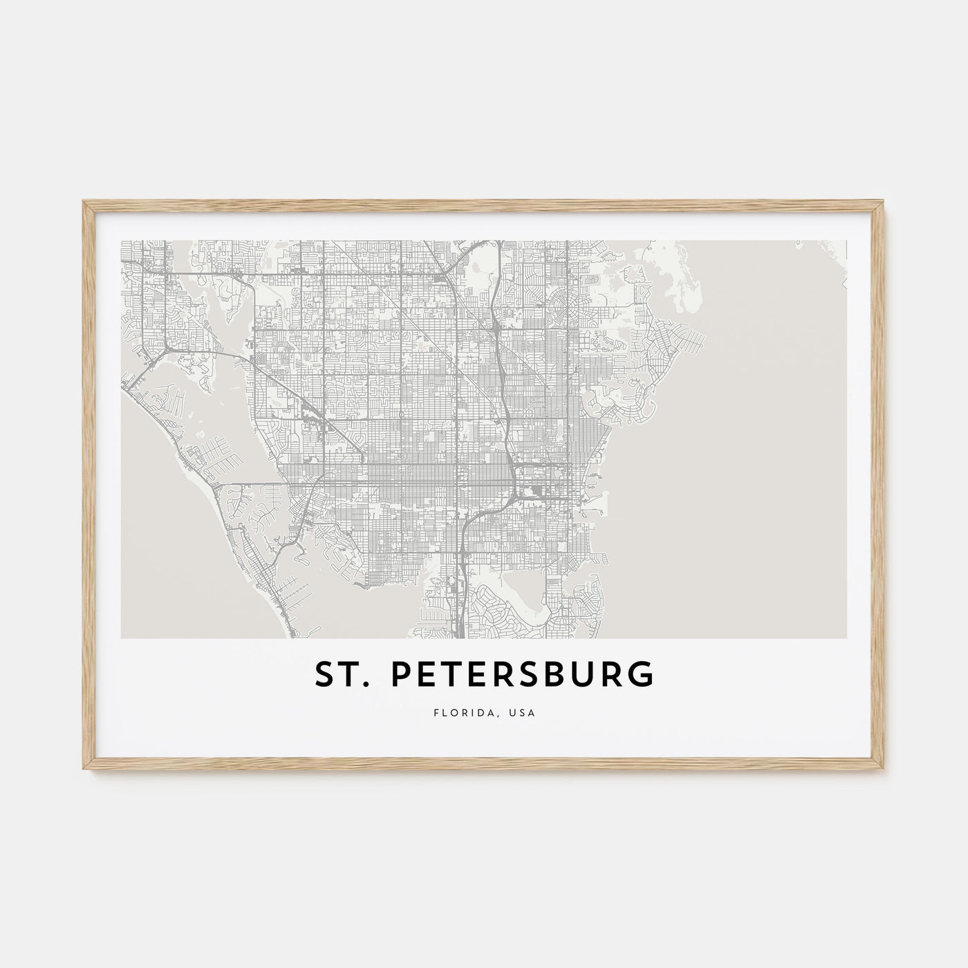 St. Petersburg, Florida Map Landscape Poster
