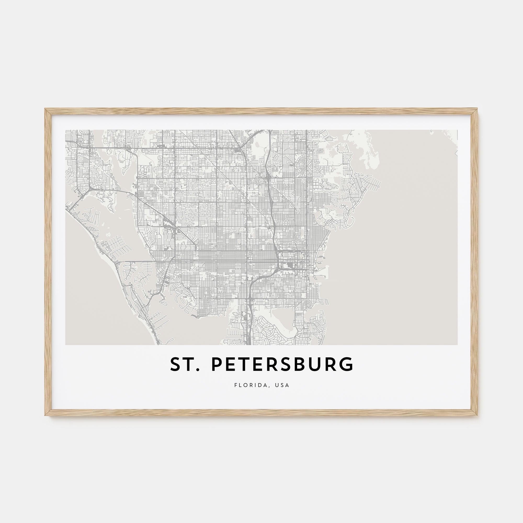 St. Petersburg, Florida Map Landscape Poster