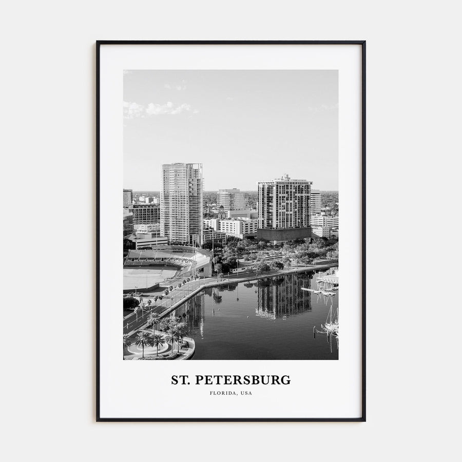 St. Petersburg, Florida Portrait B&W No 1 Poster