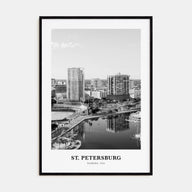 St. Petersburg, Florida Portrait B&W No 1 Poster