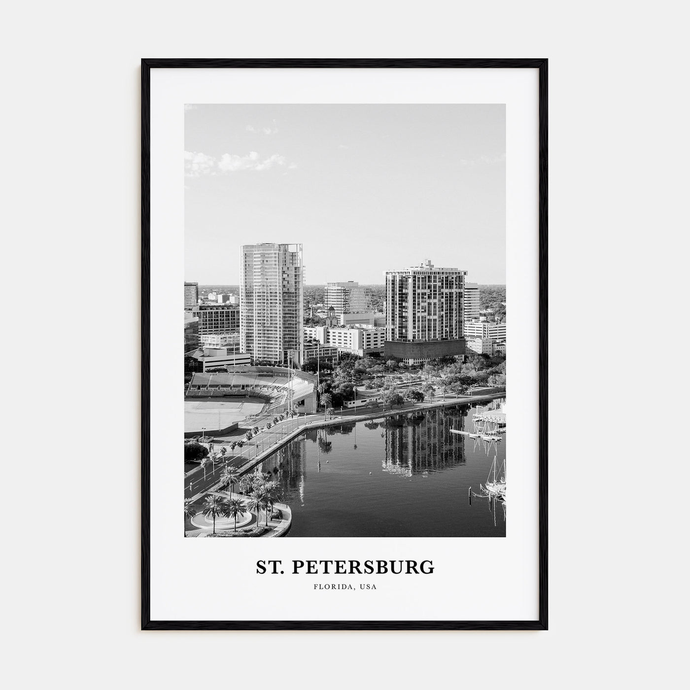 St. Petersburg, Florida Portrait B&W No 1 Poster