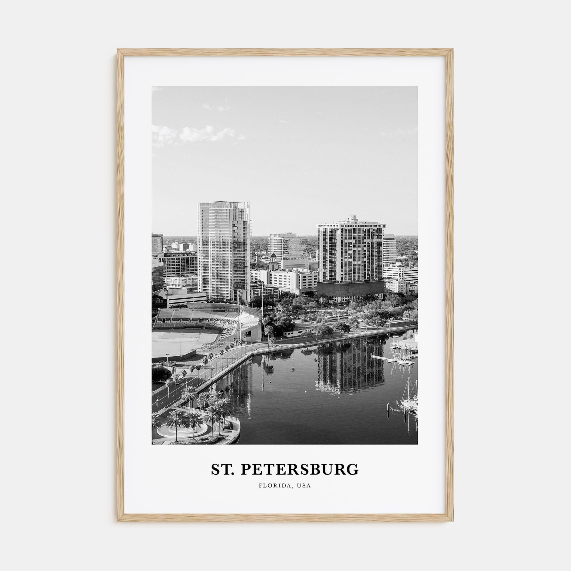 St. Petersburg, Florida Portrait B&W No 1 Poster