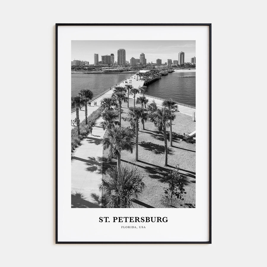 St. Petersburg, Florida Portrait B&W No 2 Poster