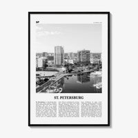 St Petersburg Print Black and White Florida No 1, St Petersburg Wall Art, St Petersburg Poster, St Petersburg Photo, Petersburg Décor