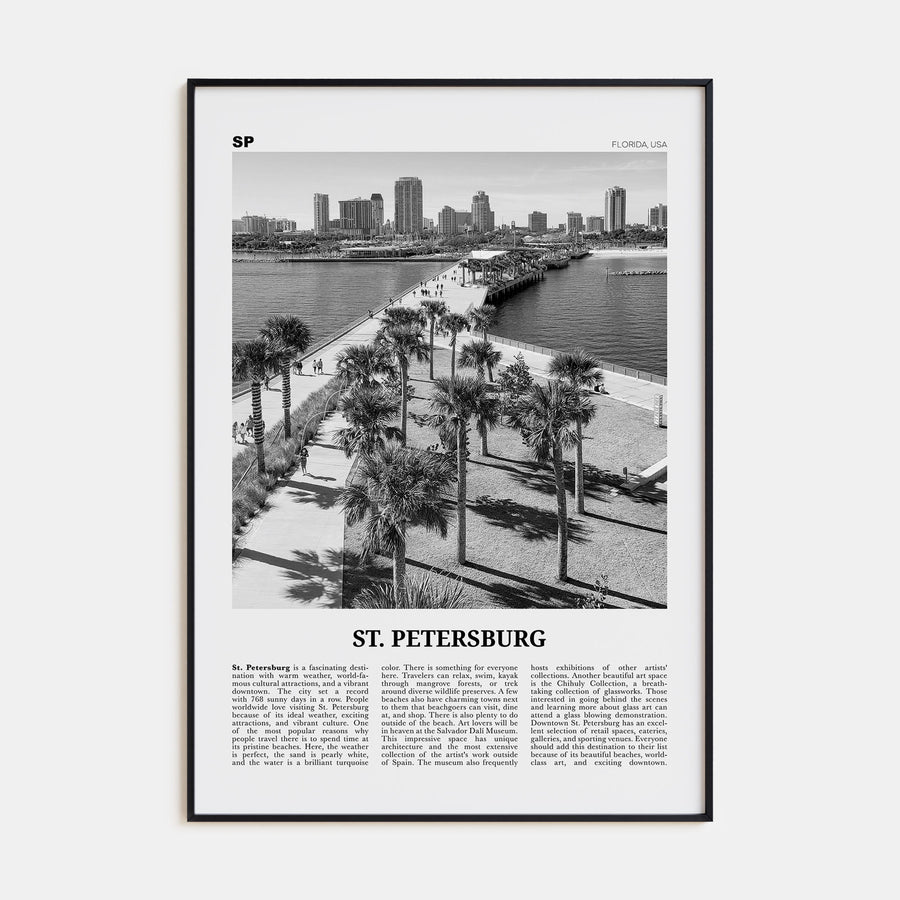 St. Petersburg, Florida Travel B&W No 2 Poster