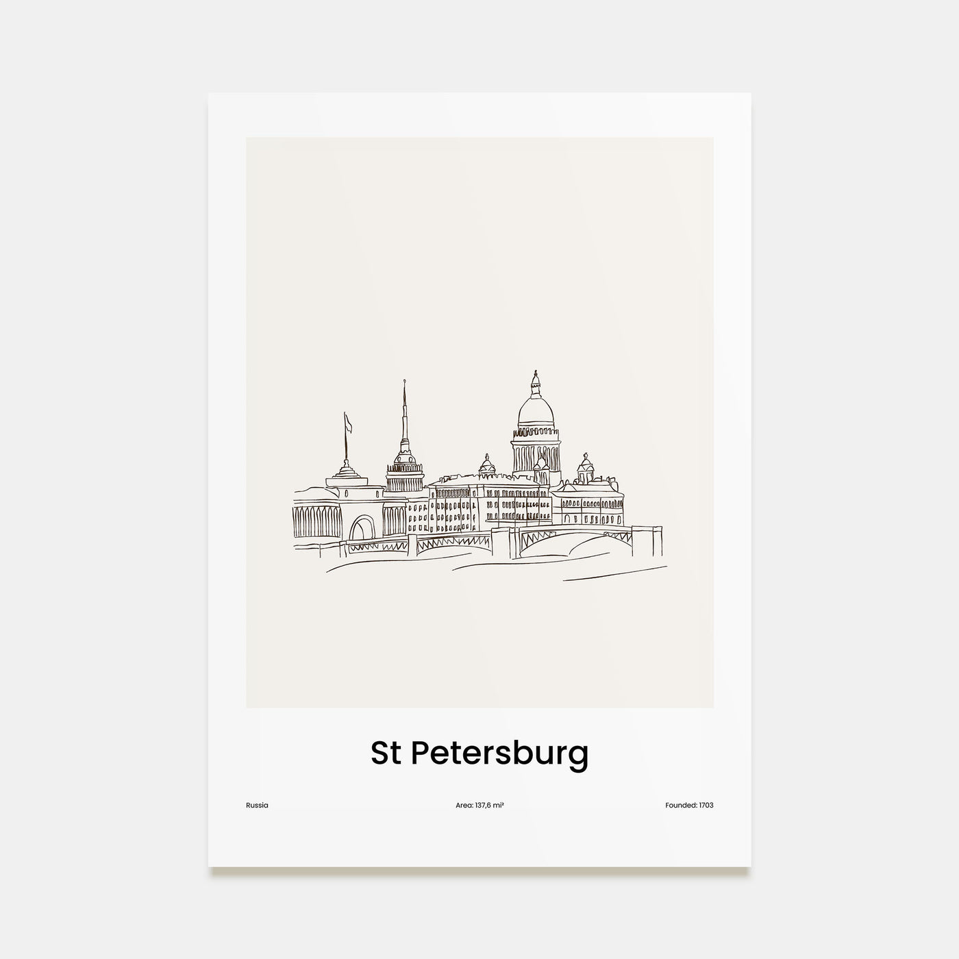 St. Petersburg, Russia Drawn No 1 Poster