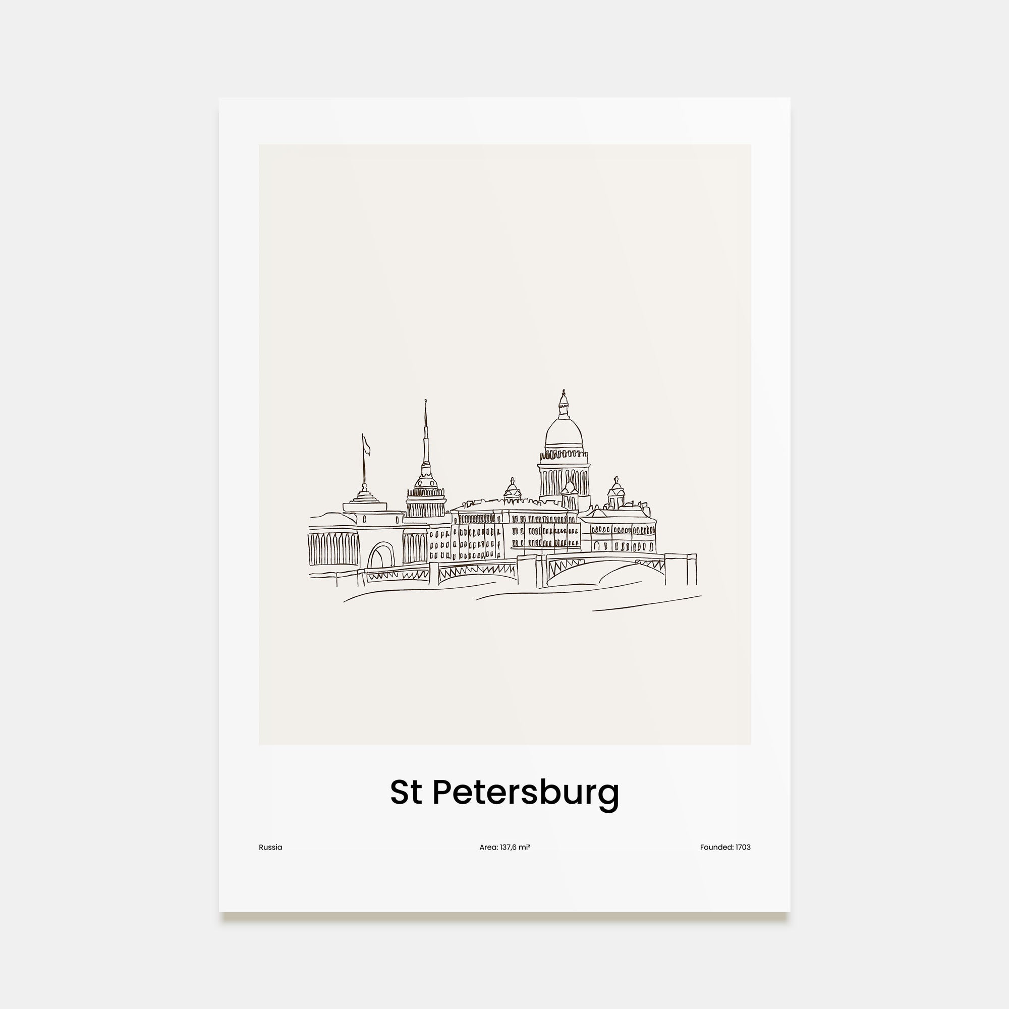 St. Petersburg, Russia Drawn No 1 Poster