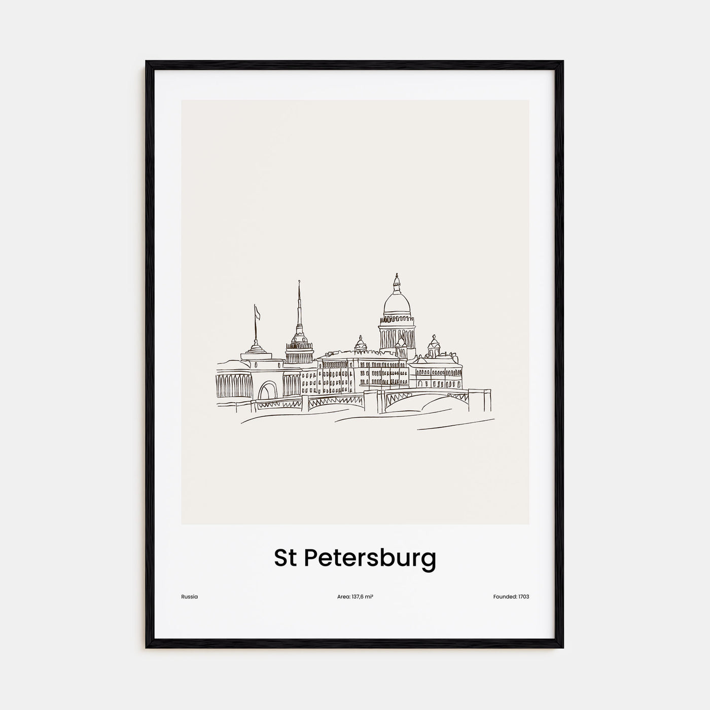 St. Petersburg, Russia Drawn No 1 Poster