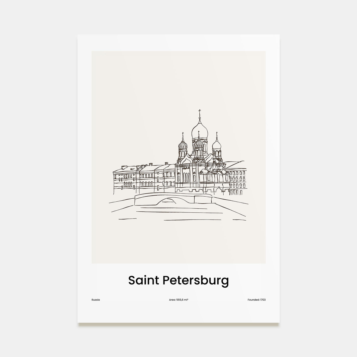 St. Petersburg, Russia Drawn No 2 Poster