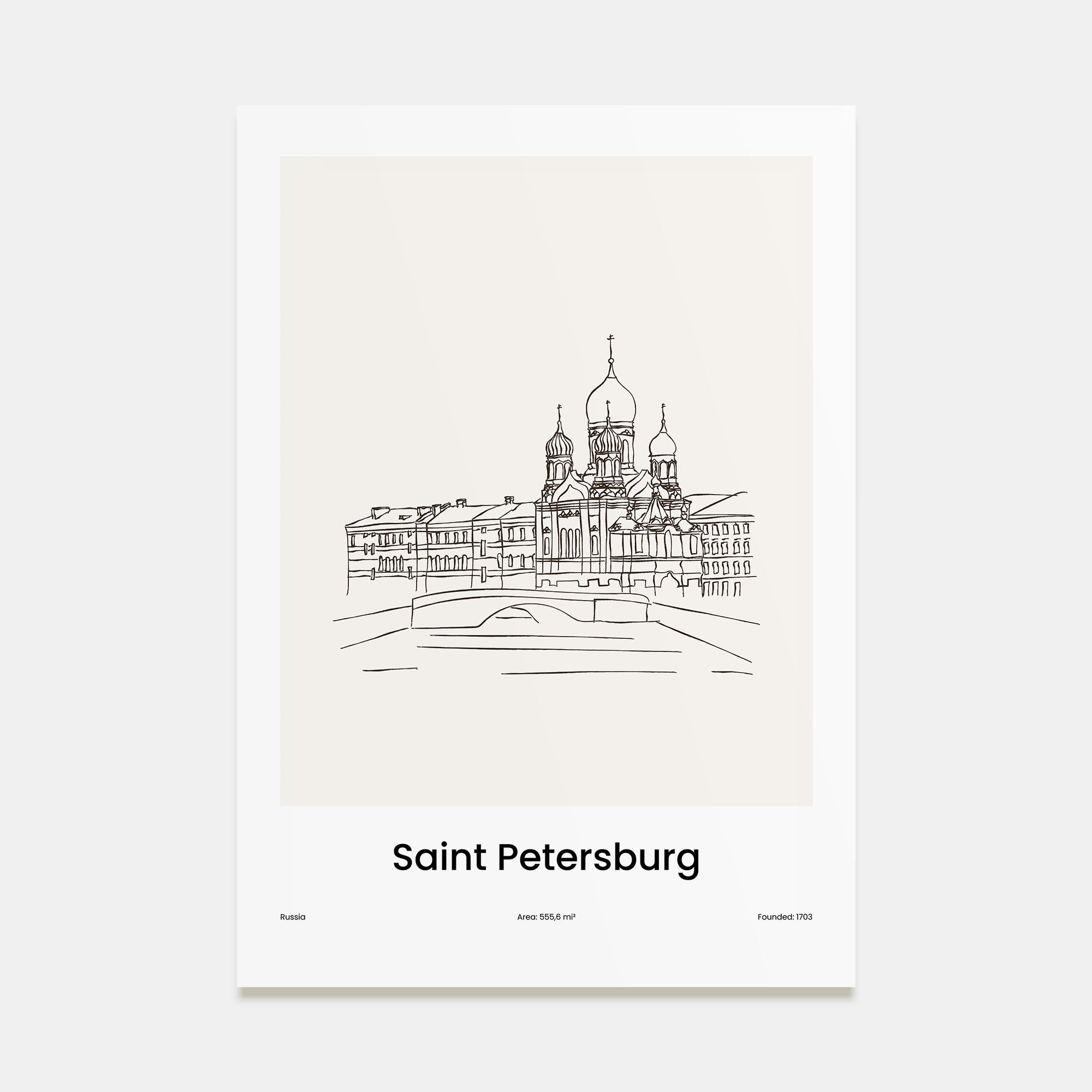 St. Petersburg, Russia Drawn No 2 Poster