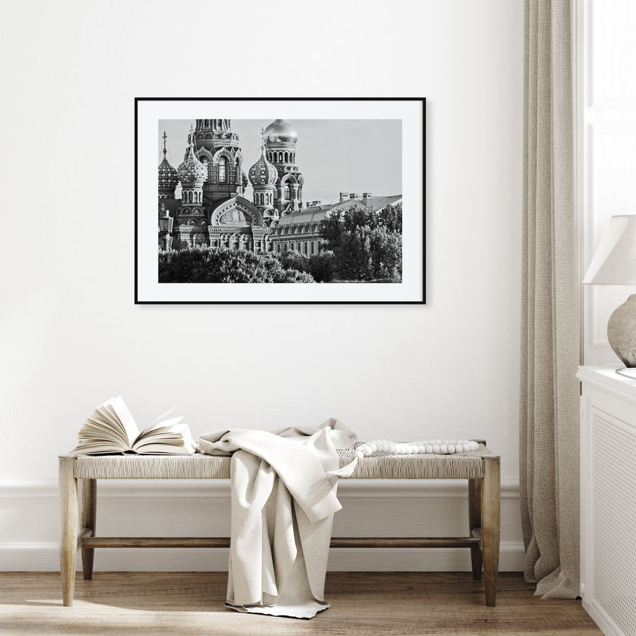 St. Petersburg, Russia Landscape B&W Poster