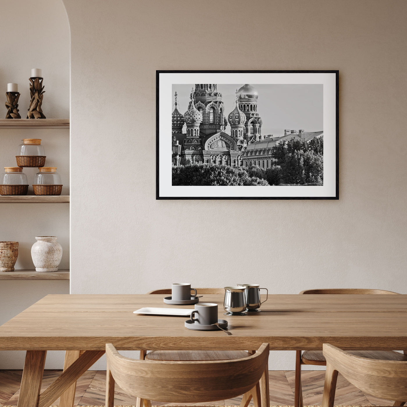 St. Petersburg, Russia Landscape B&W Poster