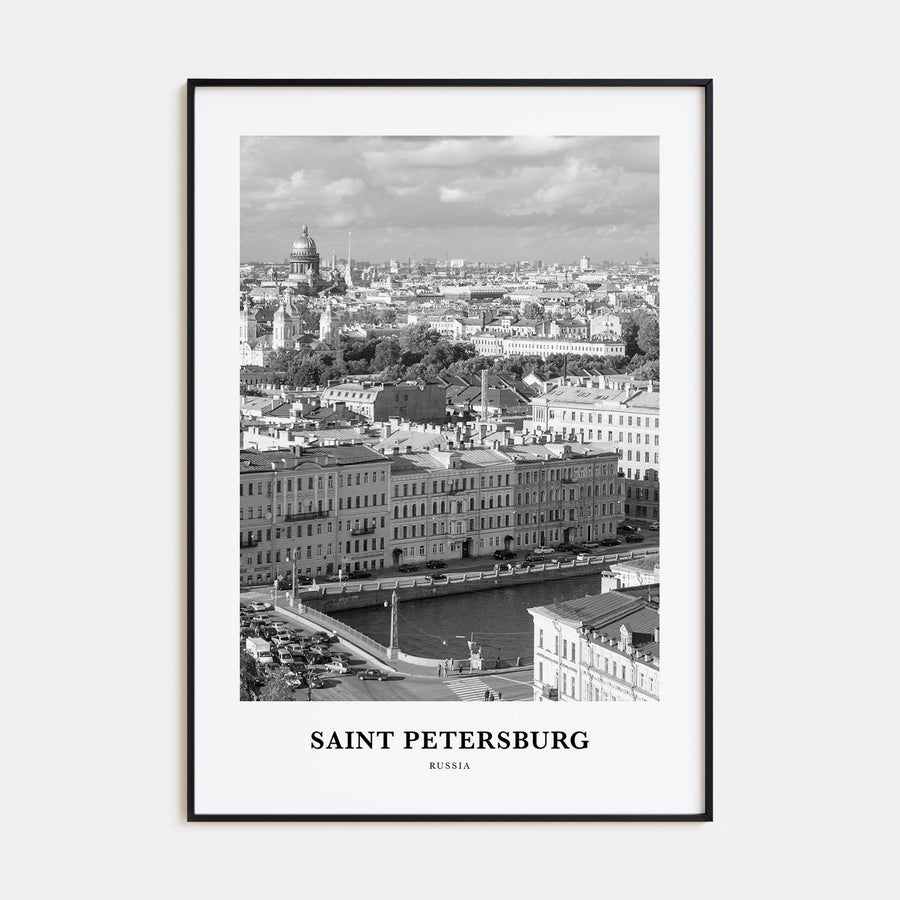 St. Petersburg, Russia Portrait B&W Poster